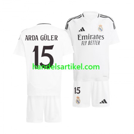 Real Madrid Arda Guler 15 Kinder Heim Trikotsatz 2024/25 Kurzarm